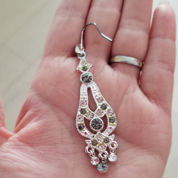 Vintage Bridal Earrings, Chandelier Earrings - Picture 3 of 3